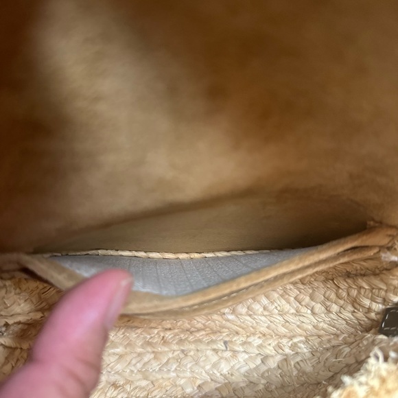 LOEWE Calfskin Raffia Mini Gate Crossbody Bag Natural Black - Picture 11 of 12